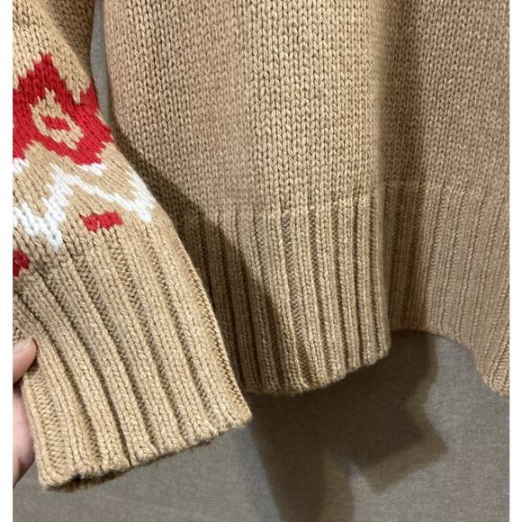 Vineyard Vines Merino Wool Blend Fair Isle Sweater Sz S New Camel Mock Neck $198 - Picture 5 of 9